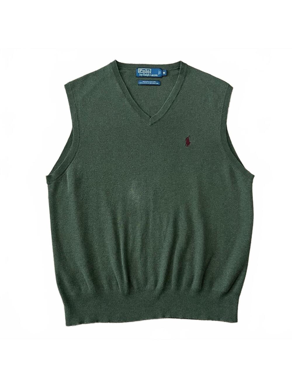 Polo Ralph Lauren Mens Pima Cotton Vest Green Size Medium